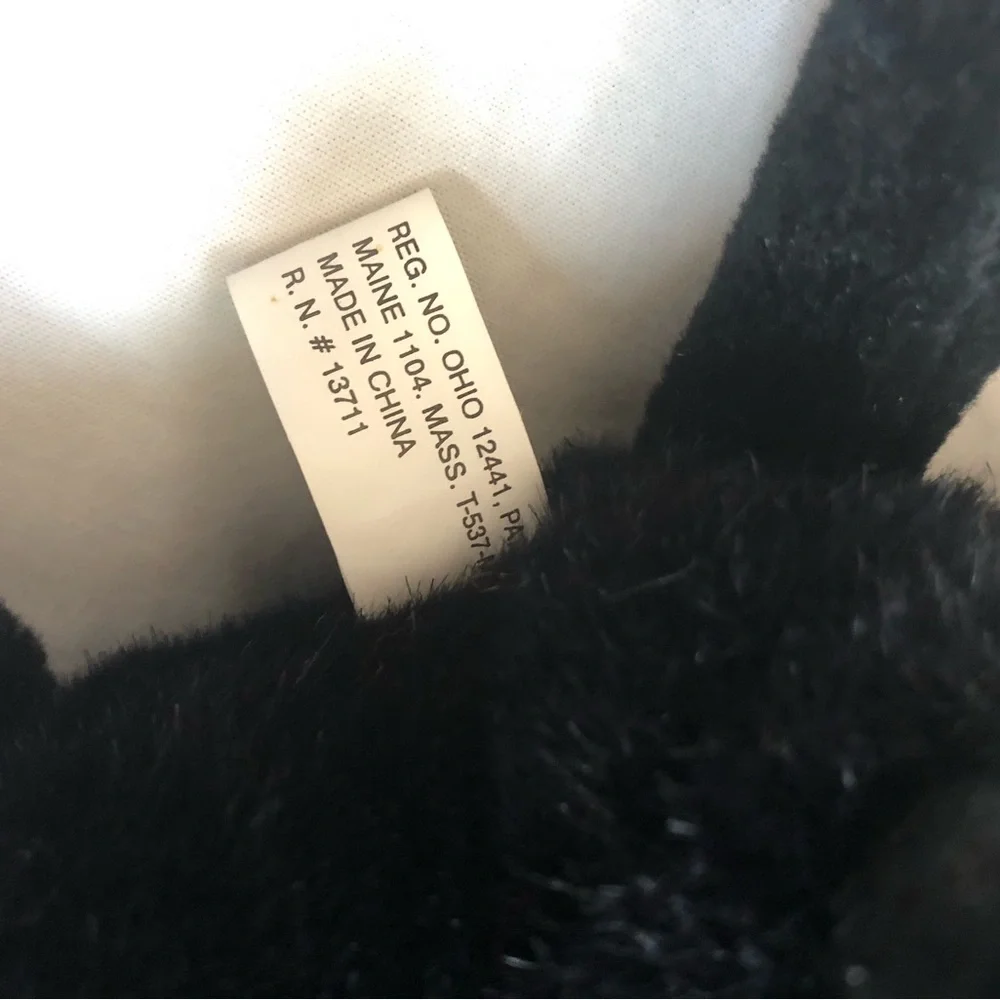 Black Cat Posable Weighted Feet Furry Tail Plush Decor Orange Nose